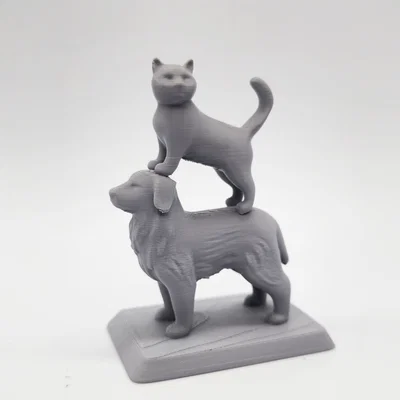 Mô hình Mèo đứng trên lưng Chó
