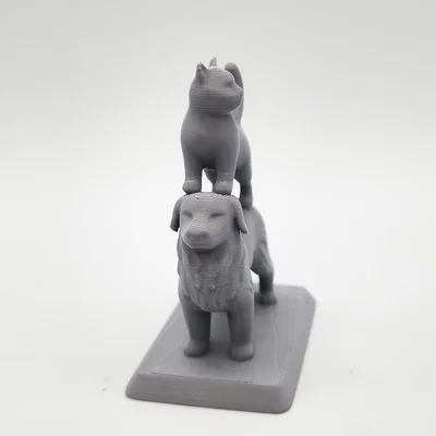 Mô hình Mèo đứng trên lưng Chó