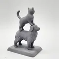 Mô hình Mèo đứng trên lưng Chó - Thumbnail 4