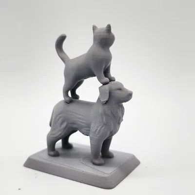 Mô hình Mèo đứng trên lưng Chó