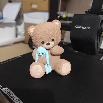 Mô hình 3D Gấu và Thỏ (Oso y conejo) trang trí dễ thương