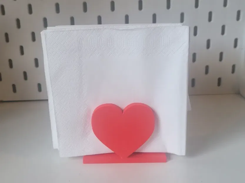 Khay đựng khăn giấy hình trái tim - Mẫu 3D đẹp cho bàn ăn - Image 1