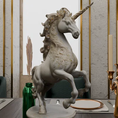 Mô hình kỳ lân Charging Unicorn - Tượng trang trí đầy uy lực
