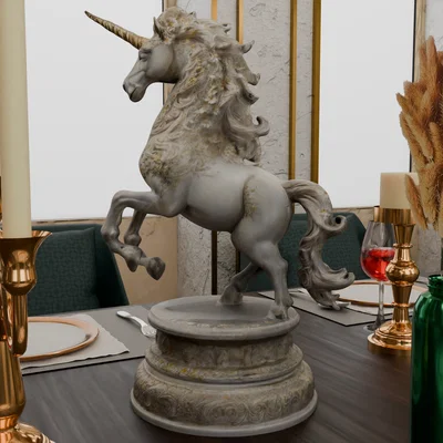 Mô hình kỳ lân Charging Unicorn - Tượng trang trí đầy uy lực