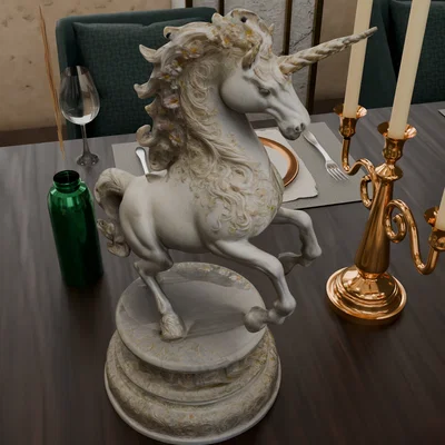 Mô hình kỳ lân Charging Unicorn - Tượng trang trí đầy uy lực