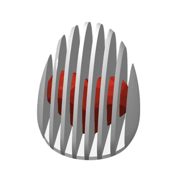 Mô hình quả trứng 3D ảo ảnh với trái tim ẩn bên trong - Image 1