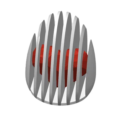 Mô hình quả trứng 3D ảo ảnh với trái tim ẩn bên trong