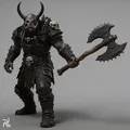 Mô hình chiến binh Ork có sừng in 3D (Horned Ork Warrior 1) - Thumbnail 1