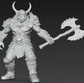 Mô hình chiến binh Ork có sừng in 3D (Horned Ork Warrior 1) - Thumbnail 2