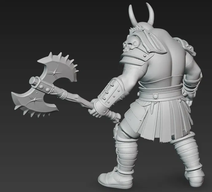 Mô hình chiến binh Ork có sừng in 3D (Horned Ork Warrior 1) - Image 3