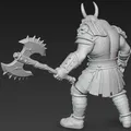 Mô hình chiến binh Ork có sừng in 3D (Horned Ork Warrior 1) - Thumbnail 3