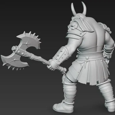 Mô hình chiến binh Ork có sừng in 3D (Horned Ork Warrior 1)