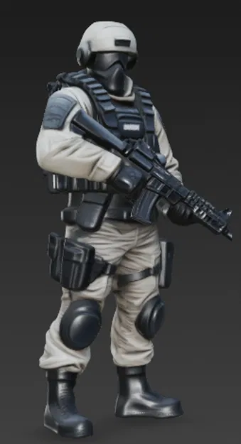 Mô hình đặc nhiệm chống khủng bố (Counter terrorist agent) cầm vũ khí - Image 1