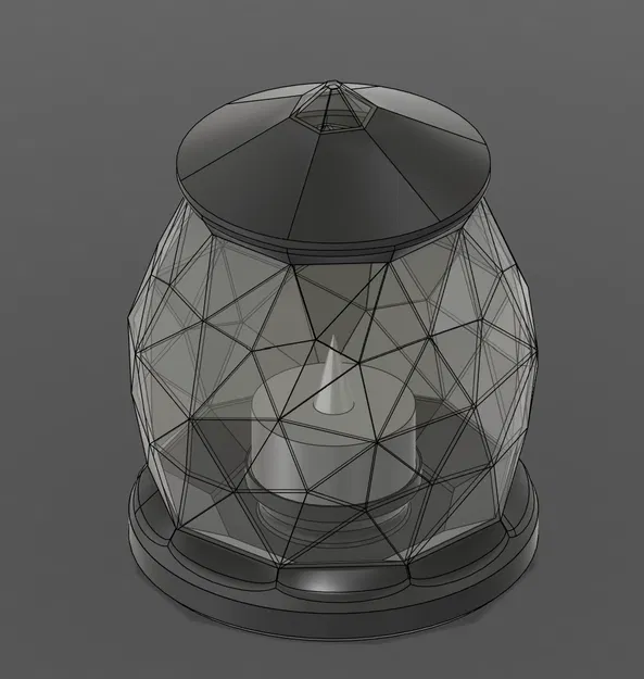 Lồng đèn bàn đa diện dùng nến điện (Faceted Electric Tea Light Desk Lantern) - Image 4