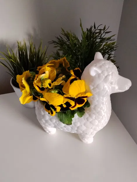 Chậu cây trang trí hình Alpaca - Đồ trang trí in 3D cực đáng yêu - Image 1