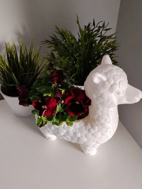 Chậu cây trang trí hình Alpaca - Đồ trang trí in 3D cực đáng yêu - Image 2