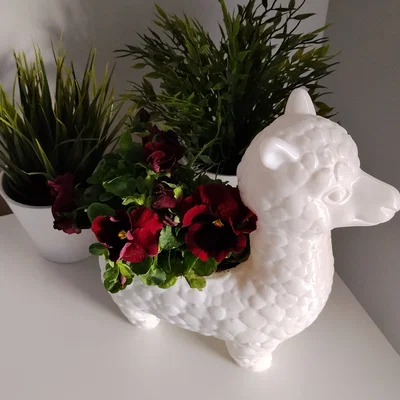 Chậu cây trang trí hình Alpaca - Đồ trang trí in 3D cực đáng yêu