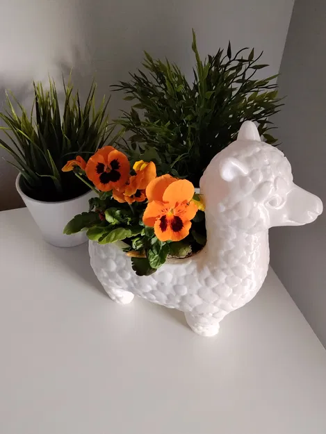 Chậu cây trang trí hình Alpaca - Đồ trang trí in 3D cực đáng yêu - Image 3