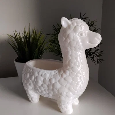 Chậu cây trang trí hình Alpaca - Đồ trang trí in 3D cực đáng yêu