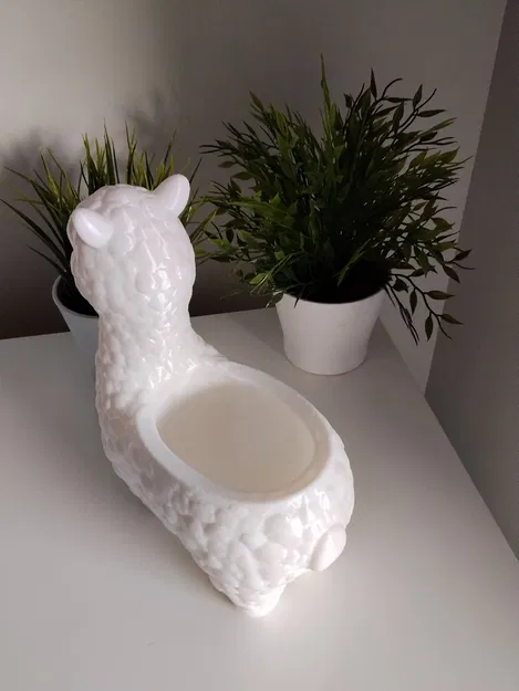 Chậu cây trang trí hình Alpaca - Đồ trang trí in 3D cực đáng yêu - Image 5