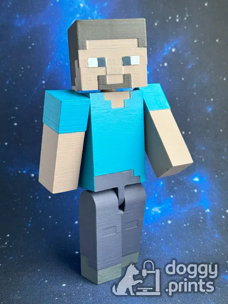 Mô hình Minecraft Steve (đầu, tay và chân cử động được) - Image 1