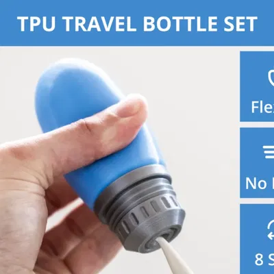 Mẫu chai đựng mỹ phẩm du lịch bằng TPU chống rò rỉ cực tiện lợi