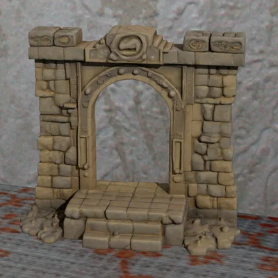 Mô hình cổng đá (Portal) in 3D cho DND và Wargame không cần support