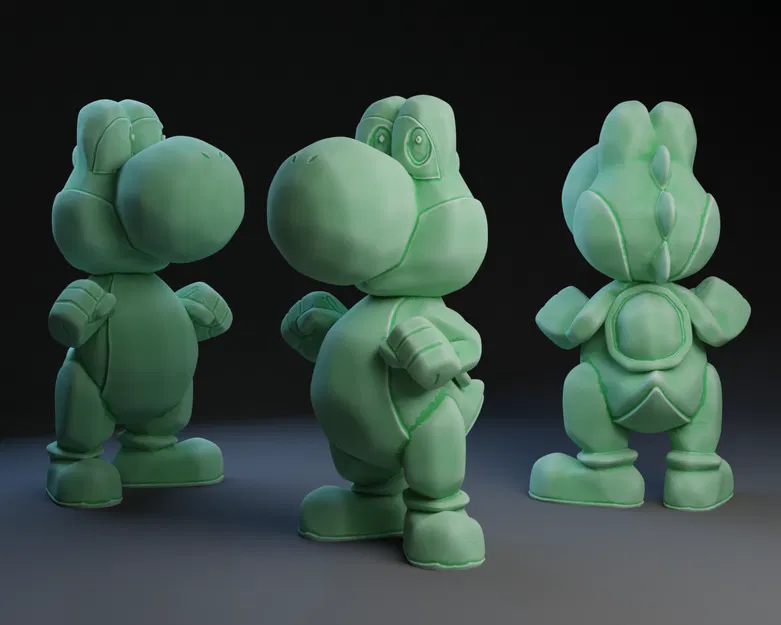Mô hình 3D nhân vật Yoshi trong series game Mario Bros - Image 1