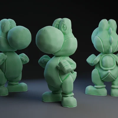 Mô hình 3D nhân vật Yoshi trong series game Mario Bros
