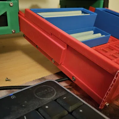 Bộ kệ Gridfinity đa năng với cơ chế nghiêng