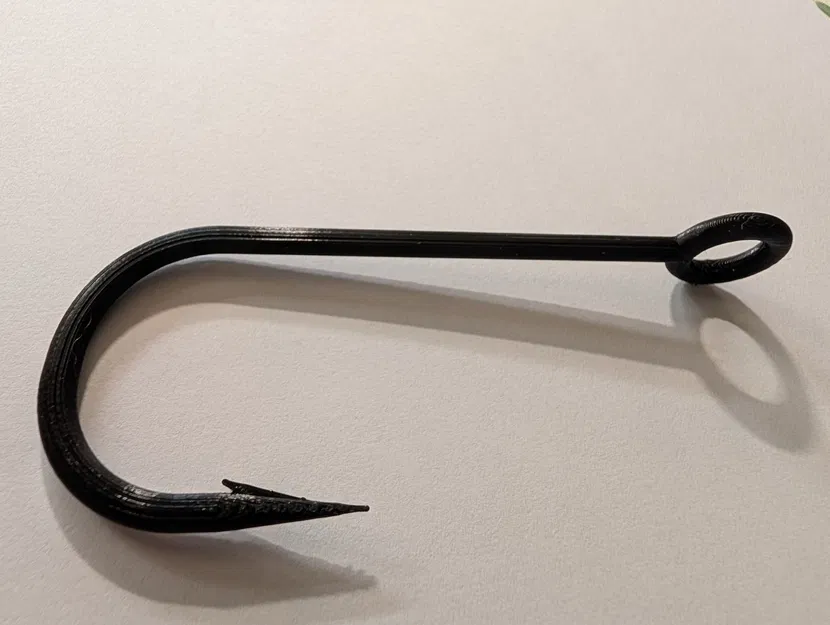 Mô hình lưỡi câu J 3D dùng để tập thắt nút dây câu cá - Image 1