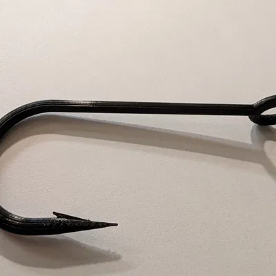 Mô hình lưỡi câu J 3D dùng để tập thắt nút dây câu cá