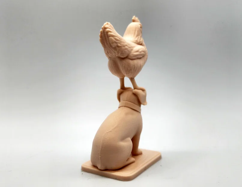 Mô hình chú gà đứng trên đầu chó cưng - Image 3