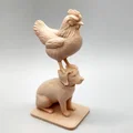 Mô hình chú gà đứng trên đầu chó cưng - Thumbnail 6
