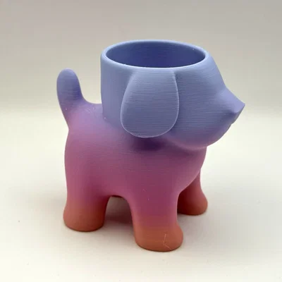 Mô hình 3D chậu cây hình chú cún (Puppy Planter Pot) cực xinh
