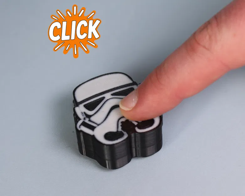 Móc khóa Fidget Clicker - Hình mũ Stormtrooper - Image 1