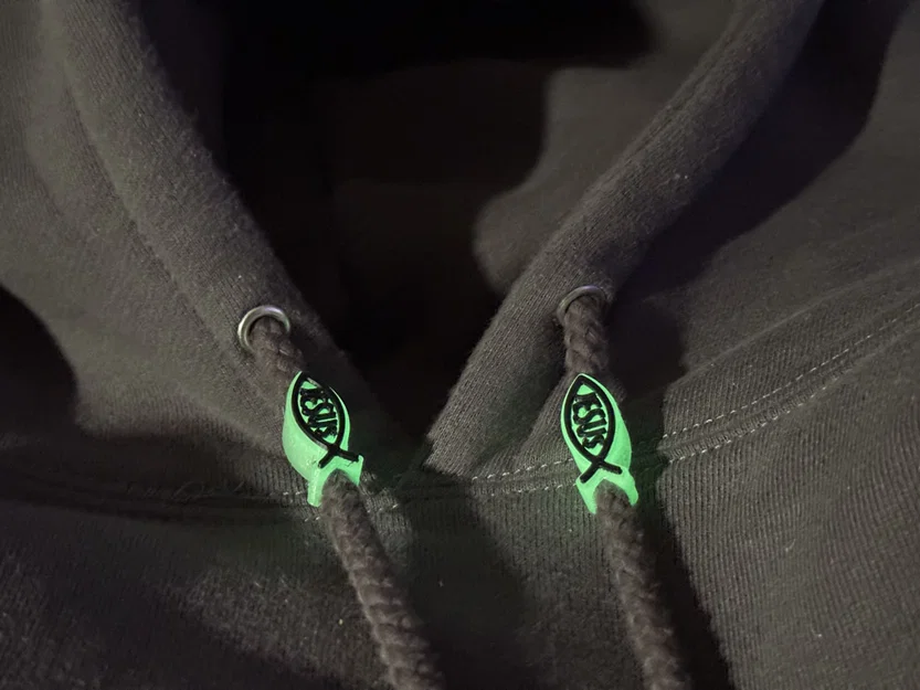 Phụ kiện trang trí dây áo hoodie hình cá Jesus (Jesus Fish Bead) - Image 3