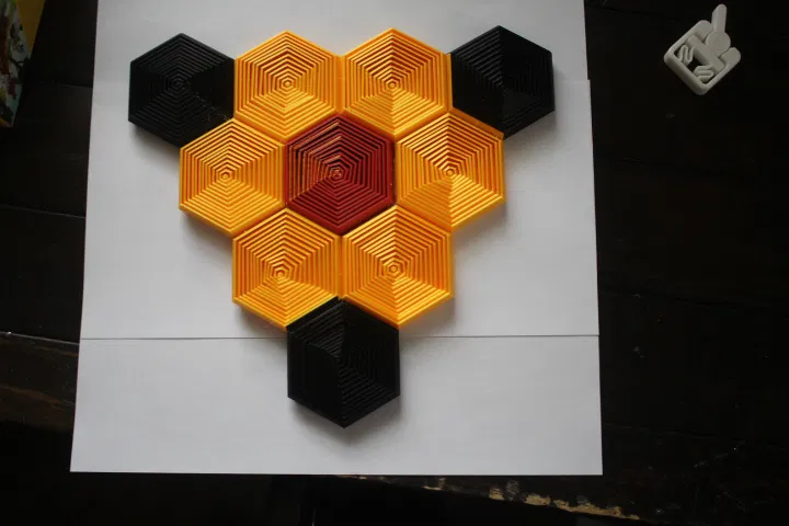 Đồ chơi fidget lục giác 10 mảnh đa màu - In 3D sáng tạo - Image 1