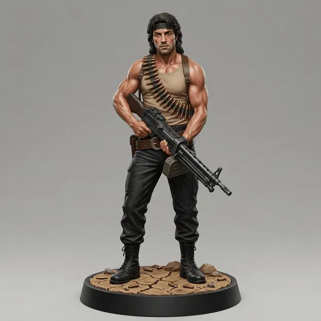 Mô hình 3D John Rambo - First Blood (1982) siêu sắc nét - Image 1