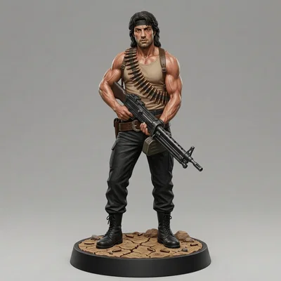 Mô hình 3D John Rambo - First Blood (1982) siêu sắc nét