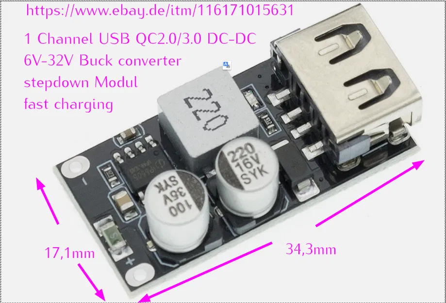 Prusa XL - Cổng cấp nguồn USB ngoài - Nắp đậy PSU - Image 2