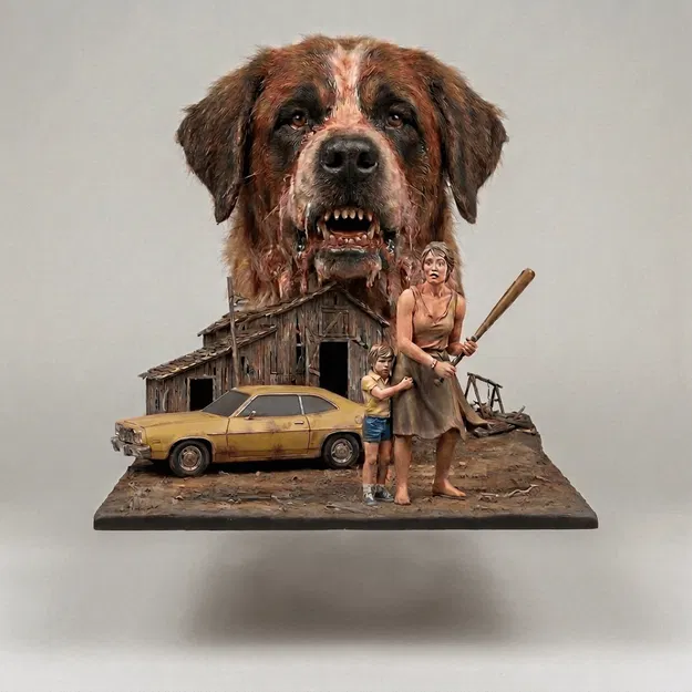 Mô hình 3D Cujo 1983 kinh điển - Tượng trang trí cực chất - Image 1