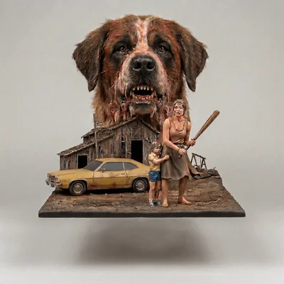 Mô hình 3D Cujo 1983 kinh điển - Tượng trang trí cực chất