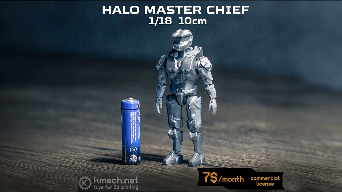 Mô hình Halo Master Chief 1/18 khớp nối linh hoạt in 3D - Image 1