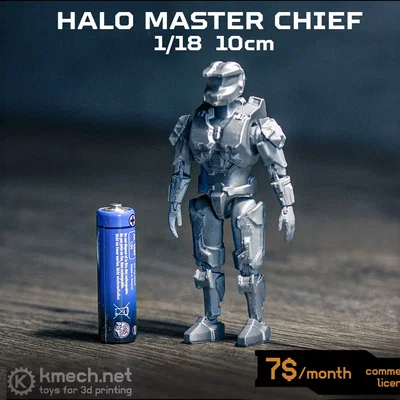 Mô hình Halo Master Chief 1/18 khớp nối linh hoạt in 3D