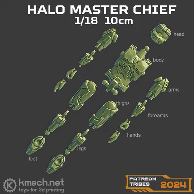 Mô hình Halo Master Chief 1/18 khớp nối linh hoạt in 3D