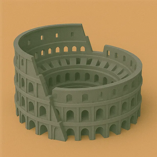 Mô hình 3D Đấu trường La Mã phong cách Low Poly tuyệt đẹp - Image 1