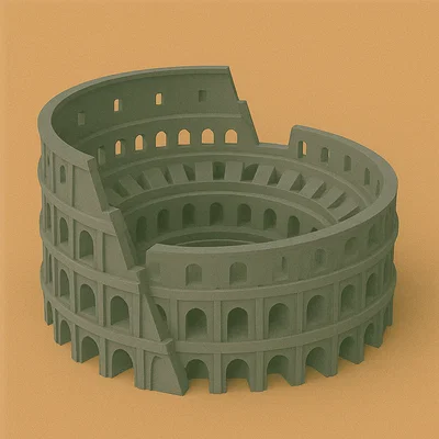 Mô hình 3D Đấu trường La Mã phong cách Low Poly tuyệt đẹp