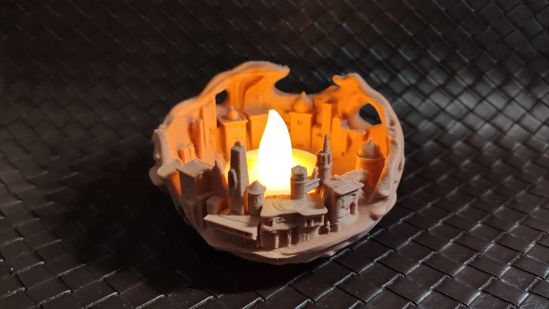 Sand city - Đế nến LED tealight - Image 1
