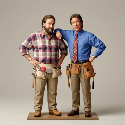 Mô hình 3D Tim và Al từ series Home Improvement 1991